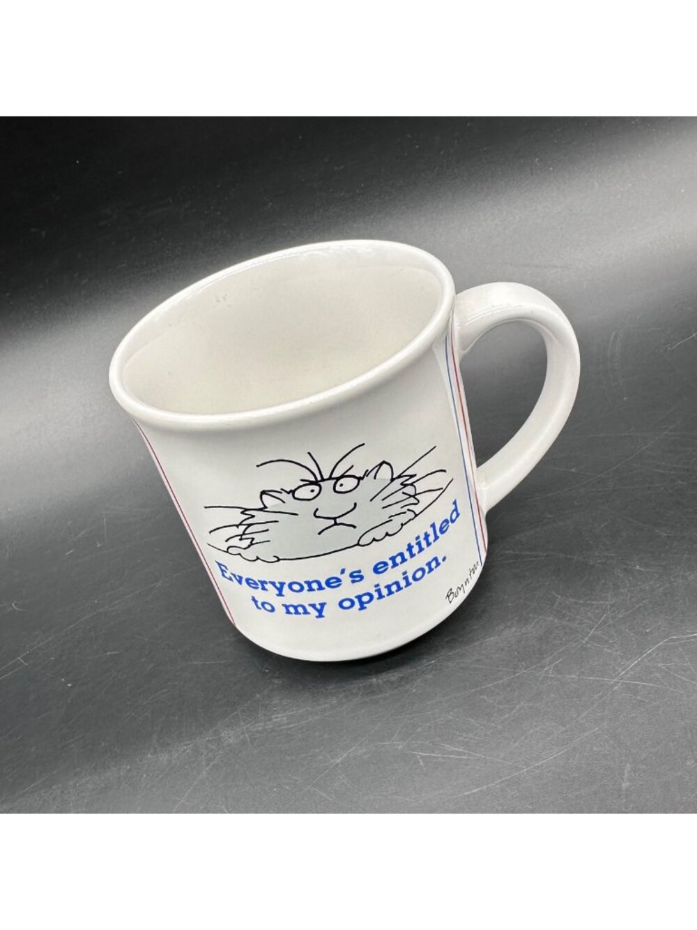 Vintage Boynton Mug Everyones Entitled To My Opinion Cat 1980s Japan Ceramic